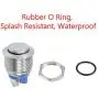 ESUPPORT Car Raised Top High 19mm Momentary Stainless Metal Push Button Switch 3A/250V 2Pin Pack of 5