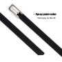 90pcs 11.8 Inch Stainless Steel Multi-Purpose Metal Cable Zip Ties Heavy Duty, Black Plastic Coated