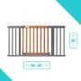 Summer West End Safety Baby Gate, Honey Oak Stained Wood with Slate Metal Frame – 30” Tall, Fits Openings up to 36” to 60” Wide, Baby and Pet Gate for Wide Spaces and Open Floor Plans