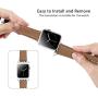 BRG Leather Bands Compatible with Apple Watch Band 44mm 42mm 40mm 38mm, Men Women Replacement Genuine Leather Strap for iWatch SE Series 6 5 4 3 2 1, Brown Band/Silver Adapter, 40mm 38mm