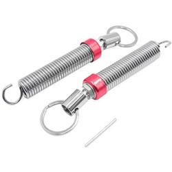 uxcell 2pcs Red Silver Tone Flexible Adjustable Automatic Car Trunk Boot Lid Lifting Spring Device