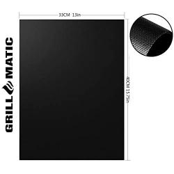 GRILLMATIC Grill Mat Set of 2, Heavy Duty, Thick, Barbecue Accessory for Ovens, Electric or Gas Grills, BBQ Grill Baking Mats Teflon, Nonstick, Reusable, and Easy Clean up