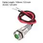 uxcell Signal Indicator Light AC/DC 12V-24V 8mm Green LED Metal Shell