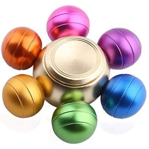 Fidget Hand Spinner Metal Elemental Power Orb Fidgeting Dragon Ball EDC ADHD Anxiety Focus Copper Bearing Figit Toys Finger Fingertip Gyro Stress Relief Xmas Birthday Gifts for Kids Adults(Rainbow)