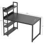 Cubicubi Computer Desk 47 inch with Storage Shelves Study Writing Table for Home Office,Modern Simple Style,Black