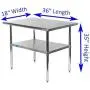 18'' X 36'' AmGood Stainless Steel Work Table | NSF Metal Prep Table | Commercial & Residential Kitchen Laundry Garage Utility Bench 18'' X 36'' AmGood Stainless Steel Work Table | NSF Metal Prep Table | Commercial & Residential Kitchen Laundry Garage Utility Bench