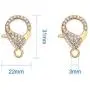 PandaHall Elite 6 Pcs Alloy Lobster Claw Clasps Cord End with Rhinestone 31x22x7mm for Jewelry Making 3 Colors