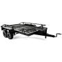 Vikye 1 Set RC Trailer, Metal Hopper Frame Two-Axle 4-Piece Wheel Trailer Assembly Fit for Traxxas TRX4/Axial Scx10, 1/10 Metal Trailer