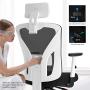 Hbada Ergonomic Office Desk Chair with Adjustable Armrest, Lumbar Support, Headrest and Breathable Skin-Friendly Mesh, White