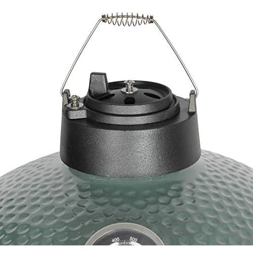 KAMaster Cast Iron Chimney Cap for Big Green Egg Daisy Wheel Large&Medium Dual Function Metal Top with Slide Draft Top Damper Cap Big Green Egg Accessories Vented Cap Big Green Egg Replacement Parts