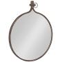 Kate and Laurel Yitro Round Industrial Rustic Metal Framed Wall Mirror, 23.5x28.5, Rustic Metal, Chic Industrial Accent Mirror for Wall