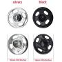 Press Buttons Sew on Snap Buttons Metal Snap Fastener Buttons Press Button for Sewing Clothing Silvery and Black (16mm-40sets)
