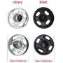 Press Buttons Sew on Snap Buttons Metal Snap Fastener Buttons Press Button for Sewing Clothing Silvery and Black (16mm-40sets)