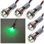 FICBOX 5pcs LED Indicator Light 6mm 12V Waterproof Metal Signal Lamp Warning Lights for Pilot Dash Truck Boat (Green)