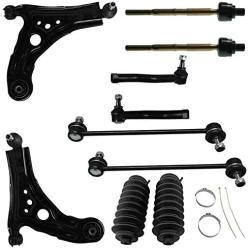 Detroit Axle - 10PC Front Lower Control Arm w/Ball Joint, Sway Bar, Inner and Outer Tie Rod w/Boot Kit for 04-11 Aveo - [06-11 Aveo5] - 09-10 G3 - [05-08 Wave] - 05-07 Wave5 - [04-09 Swift+]