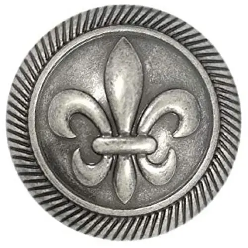 Bezelry 12 Pieces Fleur De LYS Domed Gray Silver Metal Shank Buttons 18mm (11/16 inch) Bezelry 12 Pieces Fleur De LYS Domed Gray Silver Metal Shank Buttons 18mm (11/16 inch)