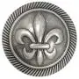 Bezelry 12 Pieces Fleur De LYS Domed Gray Silver Metal Shank Buttons 18mm (11/16 inch) Bezelry 12 Pieces Fleur De LYS Domed Gray Silver Metal Shank Buttons 18mm (11/16 inch)