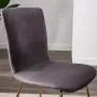 Art Leon Velvet Chairs, Mid Century Upholstered Kitchen Dining Chairs with Gold Metal Legs, Set of 2, Grey Art Leon Velvet Chairs, Mid Century Upholstered Kitchen Dining Chairs with Gold Metal Legs, Set of 2, Grey