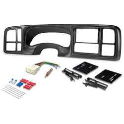 Install Centric ICGM13BN Compatible with Select 1999-2002 Select GM Trucks ISO Double DIN Black Complete Basic Installation Solution for Installing an Aftermarket Stereo