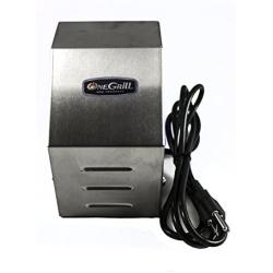 OneGrill 4PM08 Heavy Duty Stainless Steel Grill Rotisserie Motor - Electric 27 Watt 110/120 Volt - 200 in./lbs. Stall Torque - 5/16 Inch Square Drive - All Metal Commercial Grade Geartrain