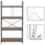 EROMMY Bookshelf Rack 4 Tier Vintage Industrial Bookcase Shelf Storage Organizer Rustic Wood and Metal Frame Furniture Open Back Modern Office Bookcases Home Office