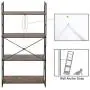 EROMMY Bookshelf Rack 4 Tier Vintage Industrial Bookcase Shelf Storage Organizer Rustic Wood and Metal Frame Furniture Open Back Modern Office Bookcases Home Office