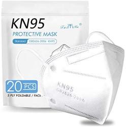 KN95 Masks for Coronavịrus Protection - 5 Layers Cup Dust Mask, Protection Breathable Foldable Protective Masks Against PM2.5, Dust, Air Pollution for Adult, Men, Women(20 PCS)