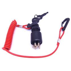 SouthMarine 175974 5005801 Ignition Switch & Key Assembly with Lanyard for OMC Johnson Evinrude 40-200HP Outboard Motor