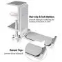 Foldable Headphone Hook Holder, Aluminum Headset Stand Hanger Clamp Under Desk Space Save Mount with Foldable Arm, Universal Fit All Headphones, Silver Foldable Headphone Hook Holder, Aluminum Headset Stand Hanger Clamp Under Desk Space Save Mount with Foldable Arm, Universal Fit All Headphones, Silver