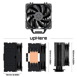 upHere N1055BK CPU Cooler,5 Copper Heat Pipes,120mm PWM Fan, Aluminum Fins for AMD Ryzen/Intel