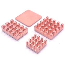 Easycargo Raspberry Pi 4 Heatsink Copper Kit + 3M 8810 Thermal Conductive Adhesive Tape, Raspberry Pi Copper Heatsink for Cooling Raspberry Pi 4 B, Raspberry Pi 3 B+ (Copper 4pcs)