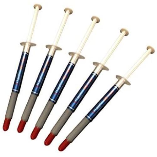 Thermal Paste, 5 Pack ThermalCoolFlux(TM) High Performance Polysynthetic Silver Thermal Paste