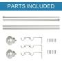 Elegant Window Treatment Double Curtain Rods, 3/4 - Inch Diamter, 48 - Inch to 84 - Inch, Nickel - Metal Rod and Hardware with Resin Finials