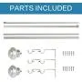 Elegant Window Treatment Double Curtain Rods, 3/4 - Inch Diamter, 48 - Inch to 84 - Inch, Nickel - Metal Rod and Hardware with Resin Finials