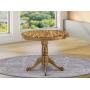 East West Furniture ANT-ANA-TP Antique Dining Table Made of Acacia offering Wood Texture, 36 Inch Round, Neutral Finish