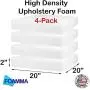 FOAMMA (4-Pack) 2'' x 20'' x 20'' HD Upholstery Foam High Density Foam (Chair Cushion Square Foam for Dinning Chairs, Wheelchair Seat Cushion Replacement)