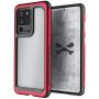Ghostek Atomic Slim Galaxy S20 Clear Case with Super Tough Space Metal Bumper Design Military Grade Armor Heavy Duty Protection Wireless Charging Compatible 2020 Galaxy S20 5G (6.2 Inch) - (Red)