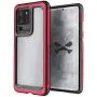 Ghostek Atomic Slim Galaxy S20 Clear Case with Super Tough Space Metal Bumper Design Military Grade Armor Heavy Duty Protection Wireless Charging Compatible 2020 Galaxy S20 5G (6.2 Inch) - (Red)