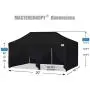 MASTERCANOPY Ez Pop-up Canopy Tent 10x20 Commercial Instant Canopies with 4 Removable Side Walls,2 Door Wall and Roller Bag, Bonus 6 SandBags(10x20ft,Black) MASTERCANOPY Ez Pop-up Canopy Tent 10x20 Commercial Instant Canopies with 4 Removable Side Walls,2 Door Wall and Roller Bag, Bonus 6 SandBags(10x20ft,Black)