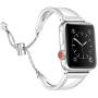 Secbolt Bling Bands Compatible with Apple Watch Band 38mm 40mm iWatch SE Series 6/5/4/3/2/1, Women Dressy Metal Jewelry Bracelet Bangle Wristband Stainless Steel, Silver