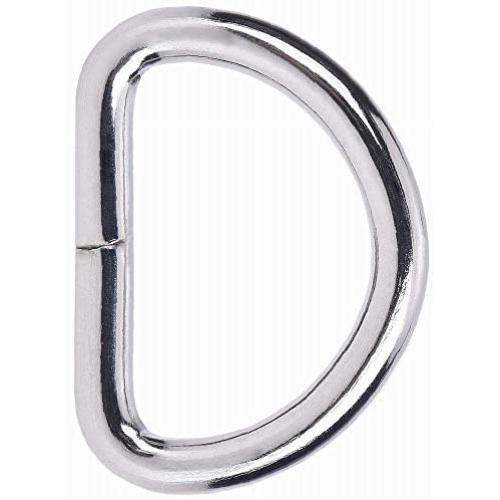 Metal D Rings Buckle Nickel Plated 1'' Inside Diameter Heavy Duty Wire Thickness 4 mm Pack of 20