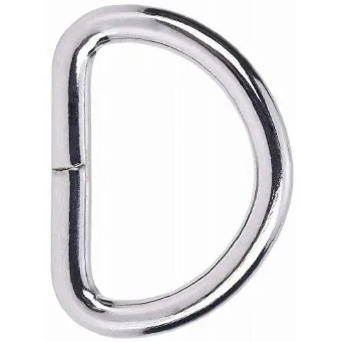 Metal D Rings Buckle Nickel Plated 1'' Inside Diameter Heavy Duty Wire Thickness 4 mm Pack of 20 Metal D Rings Buckle Nickel Plated 1'' Inside Diameter Heavy Duty Wire Thickness 4 mm Pack of 20