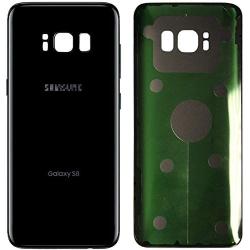 CELL4LESS Replacement Back Glass Cover Back Battery Door w/Pre-Installed Adhesive Samsung Galaxy S8 OEM - All Models G950 All Carriers- 2 Logo - OEM Replacement (Midnight Black)