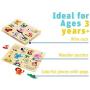 Etna 3 Piece Educational Wooden Peg Puzzles with Metal Organizer Rack