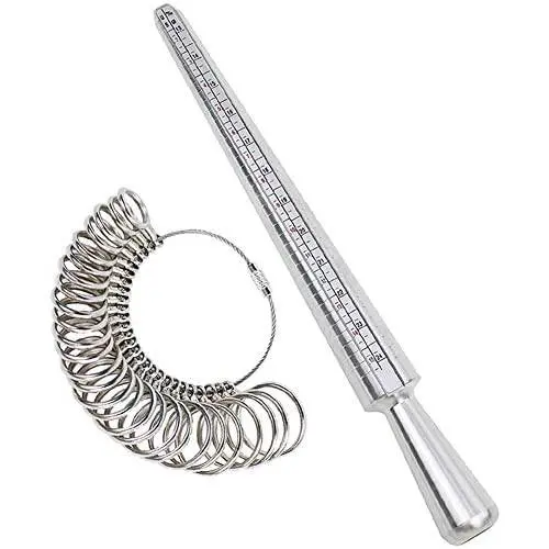 NIUPIKA Ring Sizer Set Measure Ring Size Tool Metal Ring Mandrel US Size 1-13 Jewelry Making Tools Finger Sizers Gauge Kit of 27 Pieces NIUPIKA Ring Sizer Set Measure Ring Size Tool Metal Ring Mandrel US Size 1-13 Jewelry Making Tools Finger Sizers Gauge Kit of 27 Pieces
