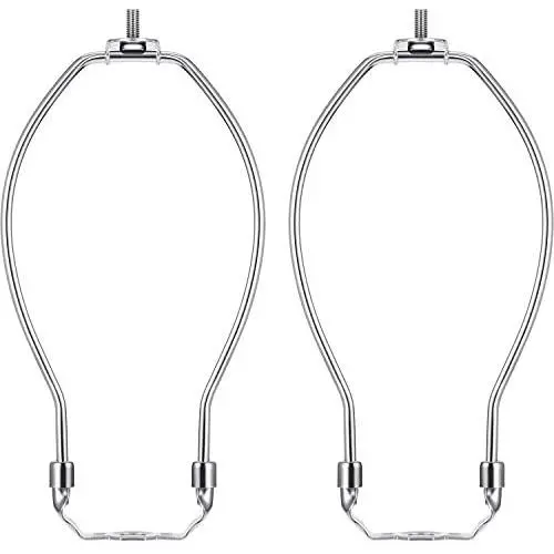 Maxdot 2 Pieces Lamp Harp Holder for Table and Floor Lamps (Chrome Polished, 8 Inch)