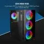 GIM MB8 ATX Case, Mid-Tower PC Gaming Chassis, Compact Computer Case with Tempered Glass Panel, 4 RGB Fans Pre-Installed, Water-Cooling Ready, Cable Management System - Black