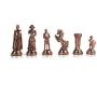 GiftHome Medieval British Army Antique Copper Metal Chess Set for Adults, Handmade Pieces and Mosaic Design Wooden Chess Board King 2.75 inc