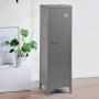 FurnitureR 54.1'' High Standing Metal Locker Storage Cabinet 3-in-1 Shelves Removable with Keys Lockable