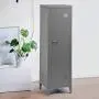 FurnitureR 54.1'' High Standing Metal Locker Storage Cabinet 3-in-1 Shelves Removable with Keys Lockable